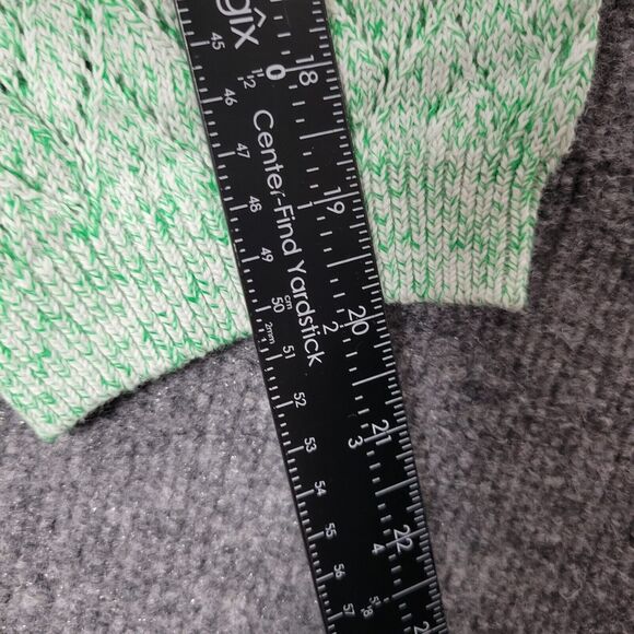NWT TALBOTS PLUS Green Herringbone Open Knit Linen 3/4 Sleeve Sweater SIZE X - Picture 8 of 11